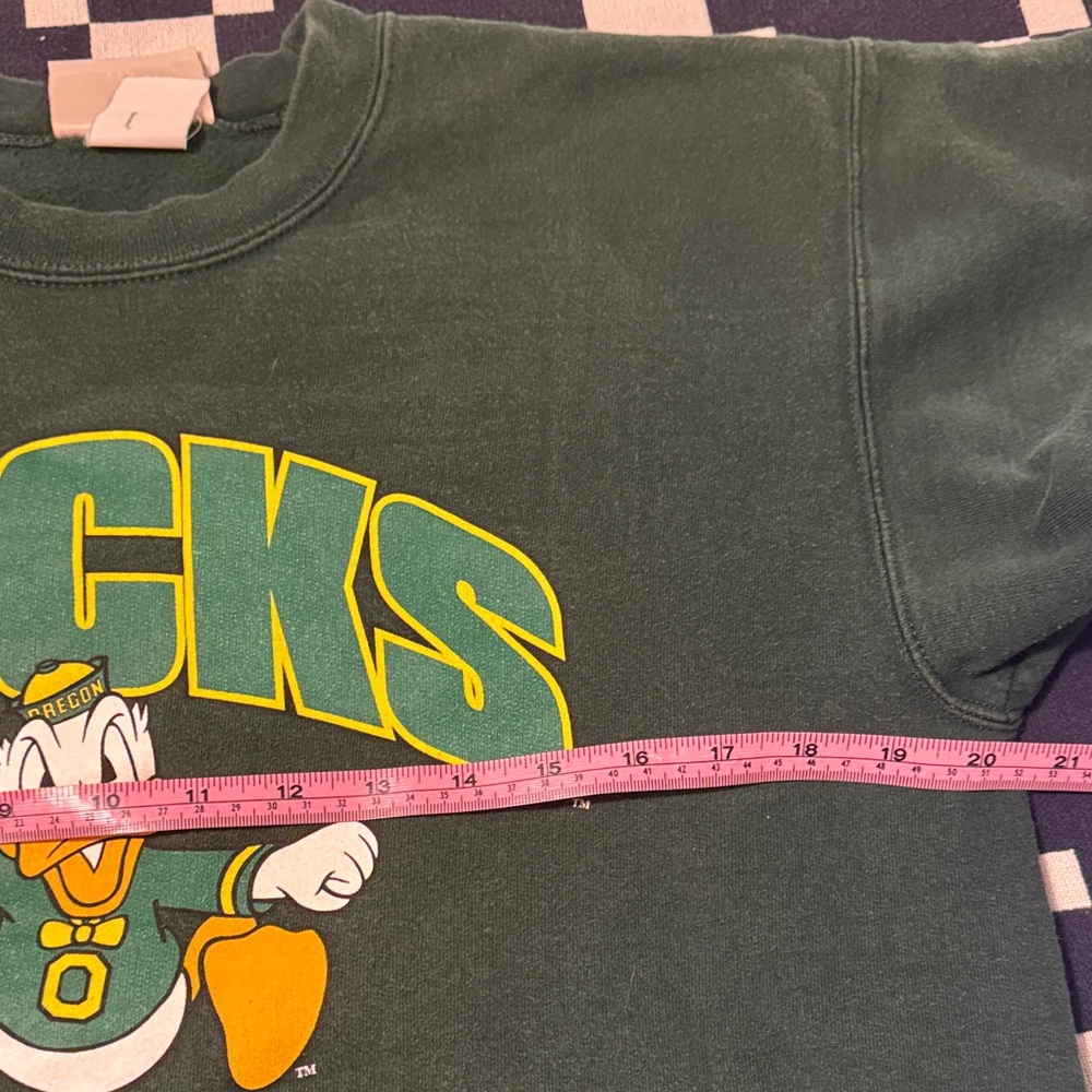 90s Vintage University of Oregon Ducks Crewneck - Hanes Ultimate Cotton - Picture 5 of 6